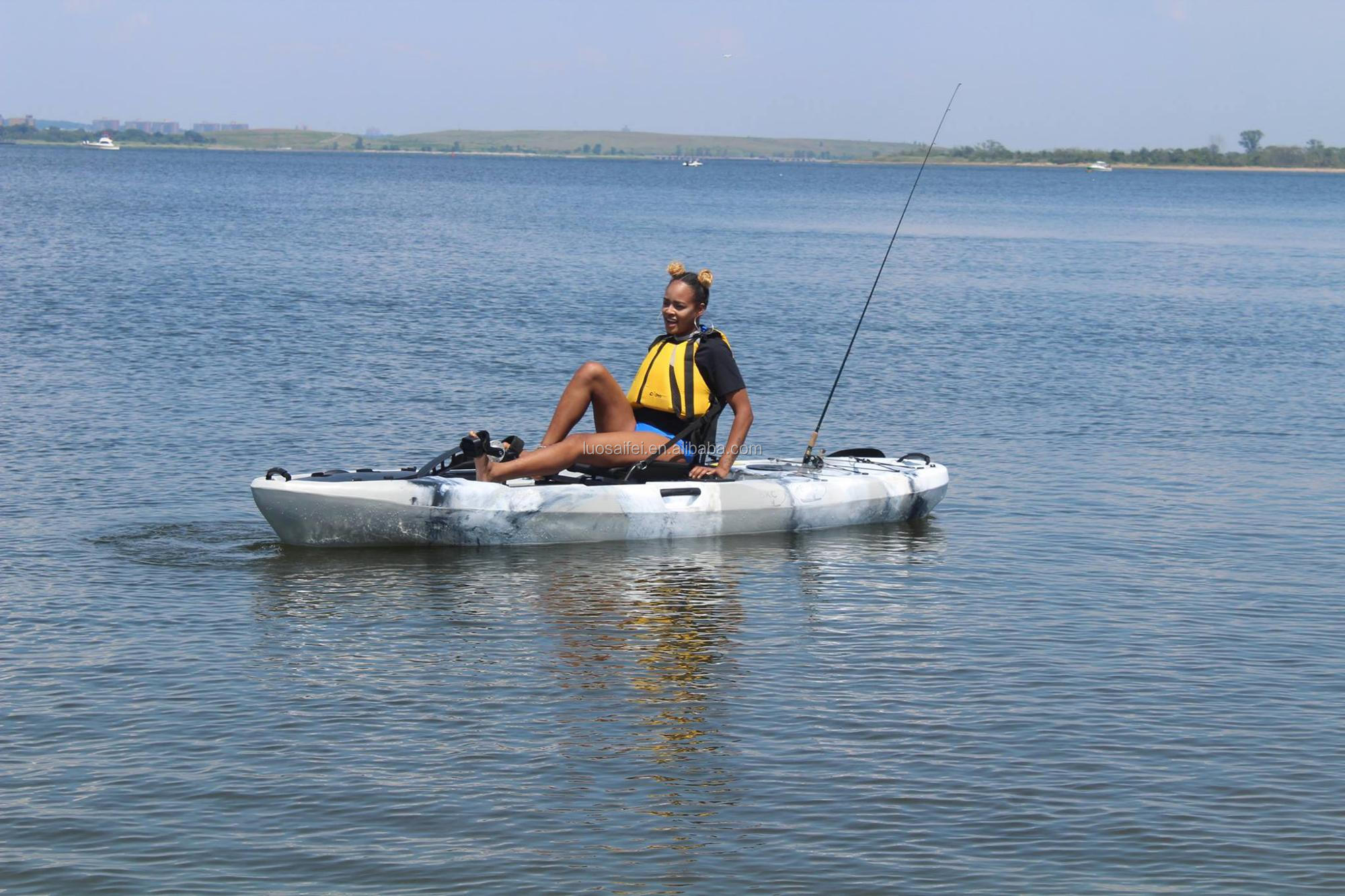 Single Seat One Person Fishing Sit on Top Pedal Drive System Plastic Kayak