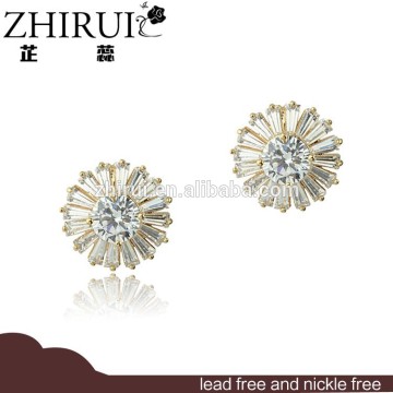 fancy stud gold zircon crystal earring models