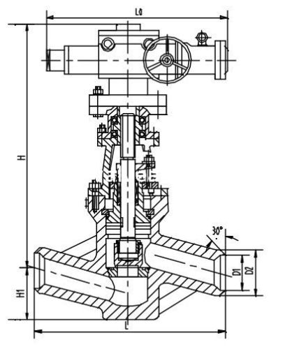 Chrome Molybdenum Vanadium Steel Electric Valve Actuator Cut-off Valve J961y