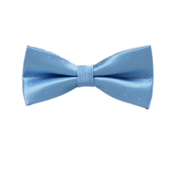 blue necktie with white dot
