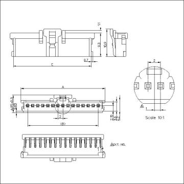 Nhà ở đầu nối đơn Pitch 2,00mm