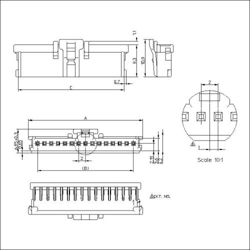 Einzelverbindergehäuse mit 2,00 mm Abstand