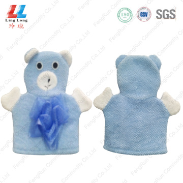 Cute children mesh sponge bath gloves