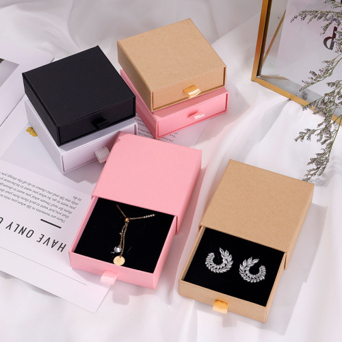 Slide Drawer Jewelry Box for Ring Necklace Earring