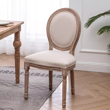 Vintage Rustic Solid Wood Round Back Dining Chair