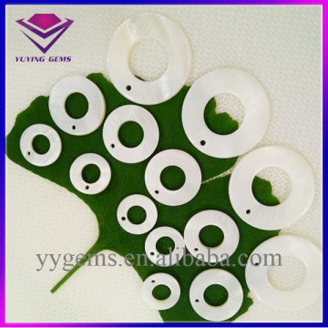 Fancy Cut Round Double Flat Drill White Shell Pieces Loop for Jewelry Accessories