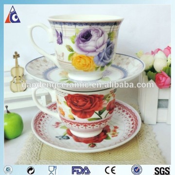 Bone china tea cup and saucer stands