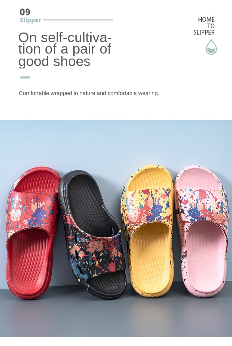 2021 fashion Graffiti color anti slip women summer slide slipper soft eva beach slides Couples sandals for man hot sale