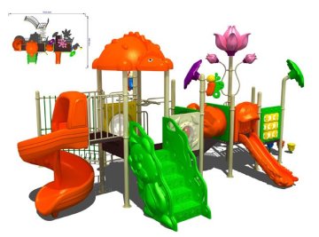 Lldpe Plastic Steel Kindergarden Preschool Recreation Child Outside Playground Equipment