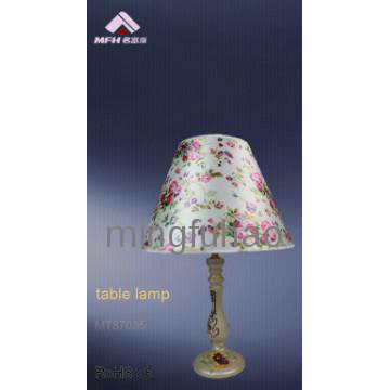 Colorful flower and fabric cover modern table lamp