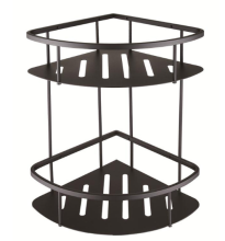 Double layer metal corner shower shelf