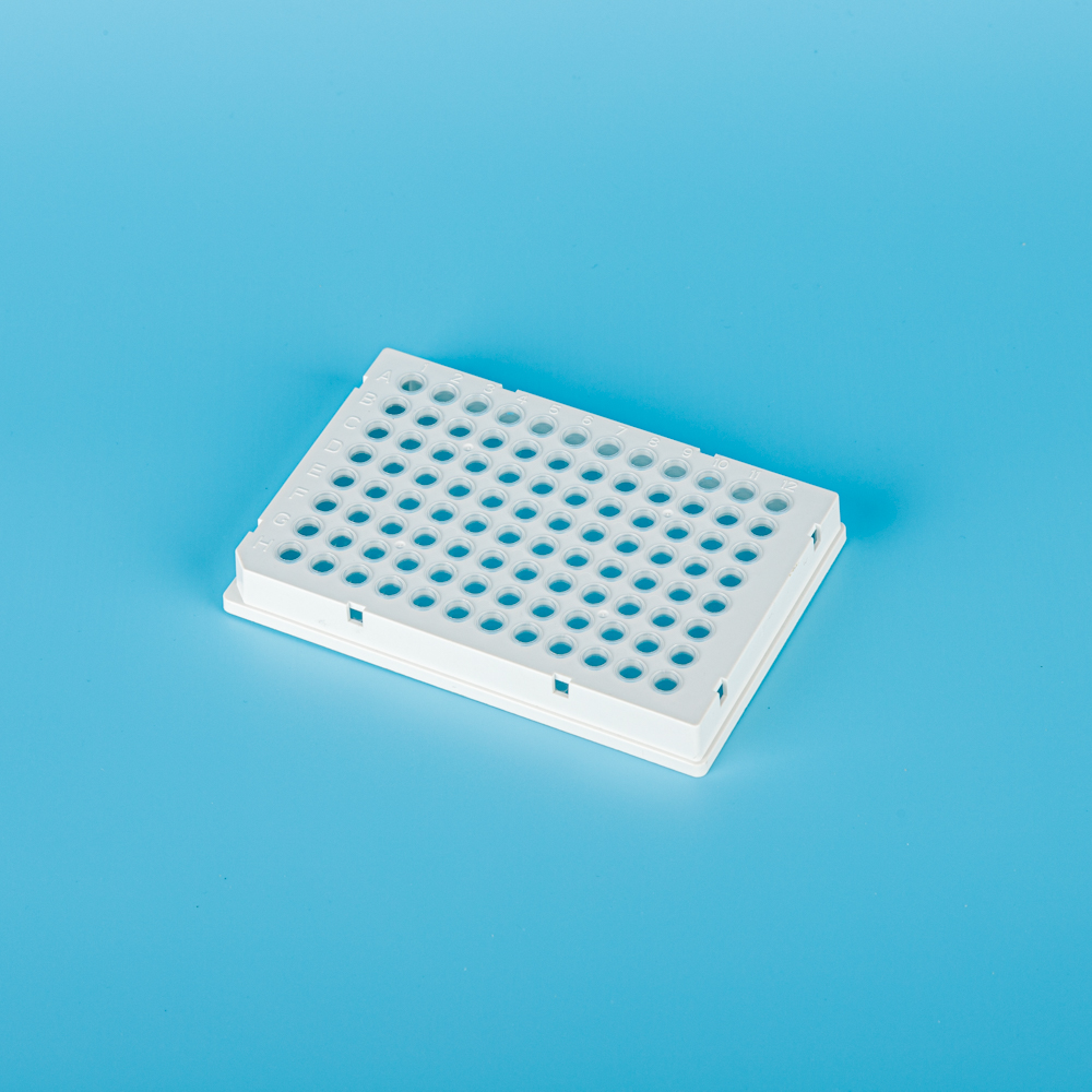 0.1ml 96 tấm PCR giếng, váy đầy đủ, màu trắng