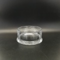 Hand pressed large size clear glass canlde container