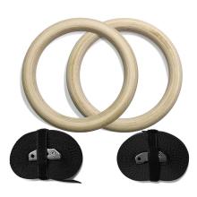 Exercise Rings Non-slip Training Rings Wood Gym Rings With Adjustable Strap