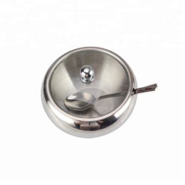 Stainless Steel Sugar Bowl with Clear Lid