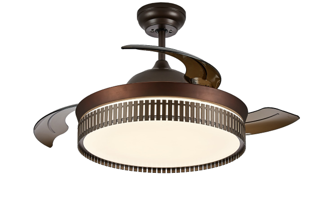 Brown Modern Ceiling Fan with LED and 3-Blades