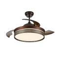 Brown Modern Ceiling Fan with LED and 3-Blades