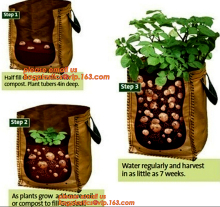 Garden Grow Bag Potato Planter Vegetables Grow Bag, PE potato growing bag garden planter bags, Gallon Potato Black Planter Grow