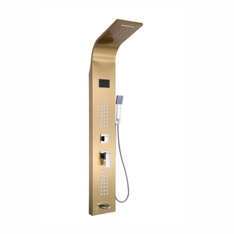Wall mounted bathroom LED smart shower panel stainless steel rain shower