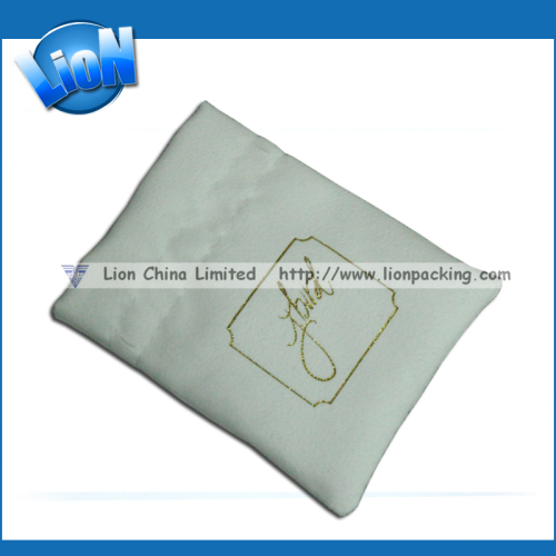 White Luxurious Ultra Suede Drawstring Pouch Jewelry Package