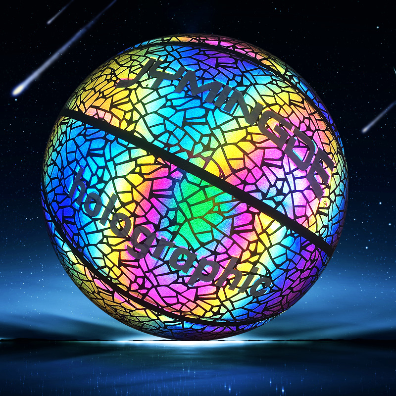 Glowing Reflective Holographic Basketball Ball