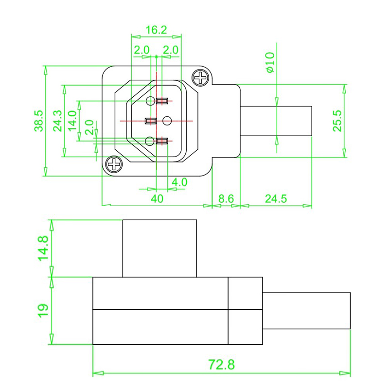 JEC JA-2233-A AC Power Assembly Plug Adapter Plugs Adaptor