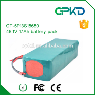 Power tool battery, customized battery pack, 18650 5S13P 17Ah 48.1V rechargeable battery