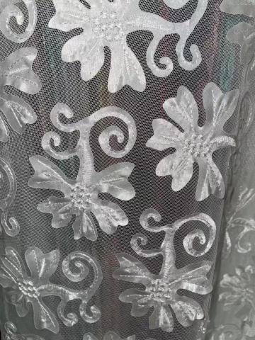 satin design flower tulle mesh embroidery fabric