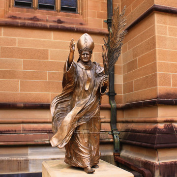 Customized outdoor metal brass bronze pope john paul sculpture