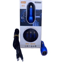 Three-in-One Dual USB 3.1A Car Charger with Mobile Phone Data Cable