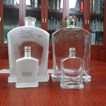 Frost Glass Bottles 750 ML Clear Square Glass Pisco Bottle