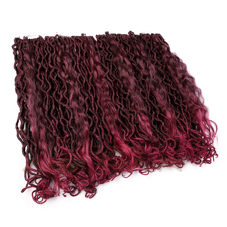 Aisi Hair Goddess Faux Locs Crochet Braids Hair Wine Red Faux Locks Synthetic Braids Hairpieces Extensions For Black Women