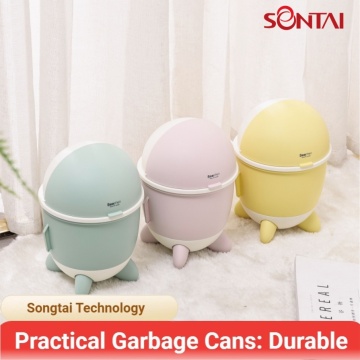 Compact Mini Rocket Trash Can Design