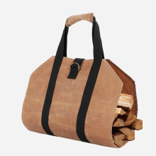 2023 Hot Selling Waxed Canvas Log Carrier Tote Bag with Custom Logo