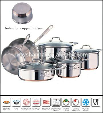 Impact copper bottom stainless steel cookware set