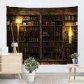 Bookshelf Backdrop Tapestry Vintage Bookrack Library Wall Hanging College Study Room Tapestries Wall Art for Bedroom Livingroom