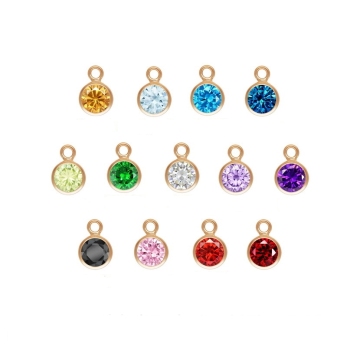 Vintage Rose Gold Filled Zircon Birthstone Charm: Ideal for Crafting Unique Permanent Jewelry Bracelets