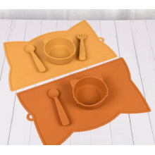 Pas niet -slip Silicone Cat Kids Placemat aan