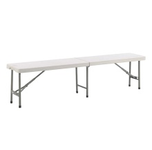 Portable Picnic and Garden Table with Bench - 6FT, 183CM, White Plastic, Bench Patio Balcony Stool