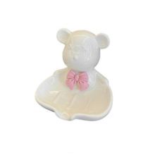 Bathroom Decor: Exquisite Bear Ceramic Soap Dish with Bow
