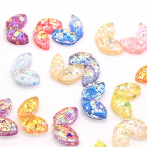 Hot Selling Shining Plaksteen Resin Cabochon Gras Vorm Stijl Slime Resin Charms Plastic Voor DIY Of Telefoon Ambachtelijke Decoratie