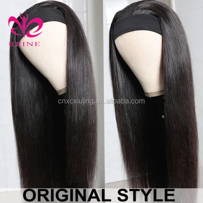 REINE Headband Wigs Glueless Straight Human Hair Wigs Best Half Wigs 14-26 Inch