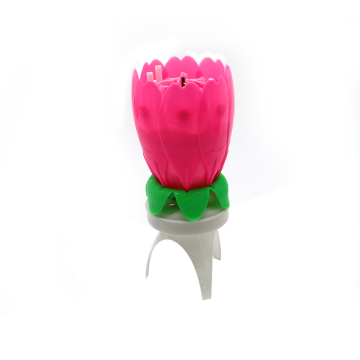 Magic colorful rotating lotus music birthday candle