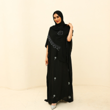 Turkish Jilbab and Abaya: Rhinestone Floral Kaftan for Muslim Women