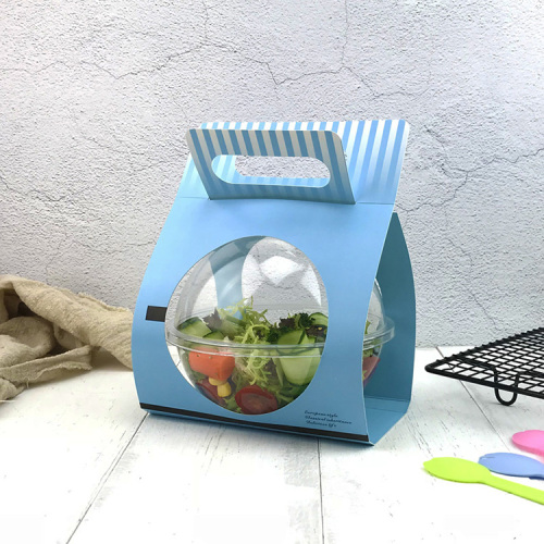 Custom Take-away Paper Holder for Salad Plastic Ball