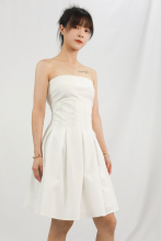 Strapless Pleated A-Line Mini Dress
