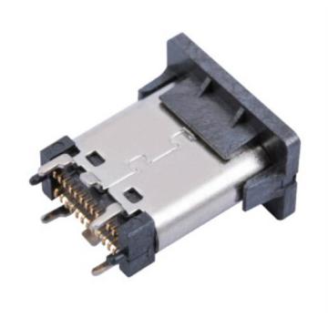 USB3.1 C-Type Receptacle Connector ตัวเชื่อมต่อ SMT แนวตั้งที่มีโพสต์