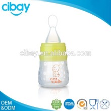 Baby silicone feeding bottle baby feeding bottle with spoon