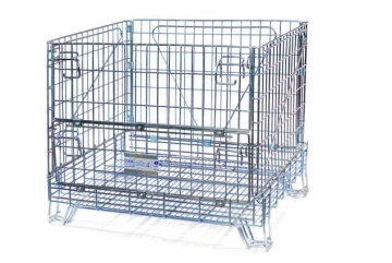 Foldable and stackable steel storage galvanized wire mesh cages