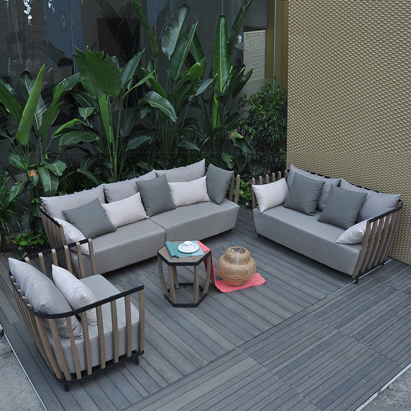 Newest Outdoor Sofa Set Balcony Teak Garden Sofa